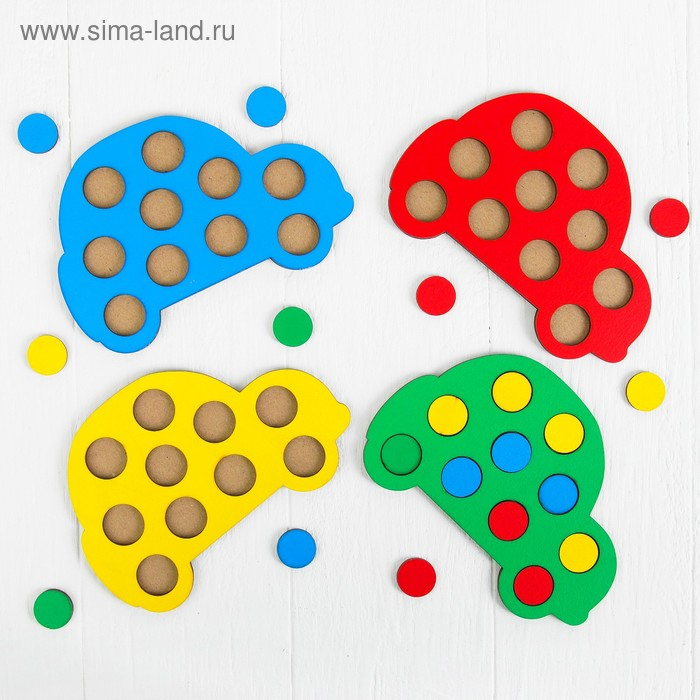 Мозаика &laquo;Машины&raquo;, 4 машины, 40 кружков