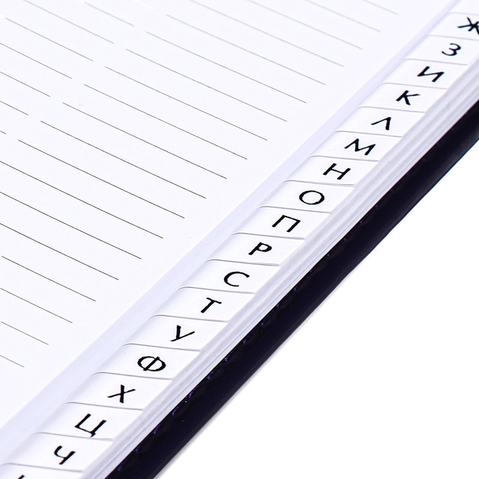 Телефонная книга А5, 64 листа deVENTE. Bravo, твердая обложка из искусственной кожи с поролоном, кремовый блок 70 г/м2, синий