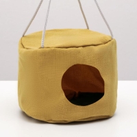 Подвесной дом для грызунов круглый, мебельная ткань, флис, 20 х 15 см, микс цветов Подвесной дом для грызунов круглый, мебельная ткань, флис, 20 х 15 см, микс цветов