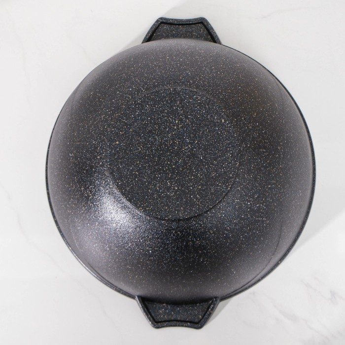 Казан &laquo;Гранит Stаr&raquo;, 6 л, стеклянная крышка, литые ручки, антипригарное покрытие, цвет серый