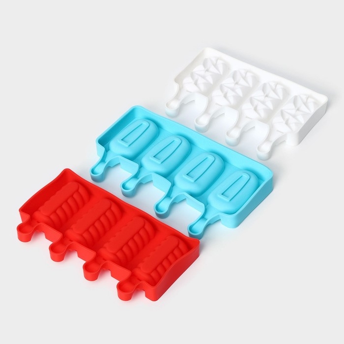 Набор форм для мороженого Доляна «Эскимо», 3 шт, силикон, 20×12 см Набор форм для мороженого Доляна «Эскимо», 3 шт, силикон, 20×12 см