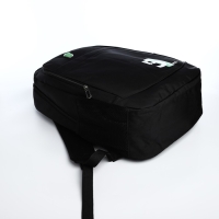 Рюкзак молодёжный из текстиля на молнии, 4 кармана, цвет чёрный/зелёный Рюкзак молодёжный из текстиля на молнии, 4 кармана, цвет чёрный/зелёный