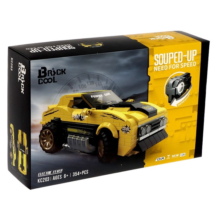 Конструктор Гонка «Шершень», инерционный механизм, 354 детали Конструктор Гонка «Шершень», инерционный механизм, 354 детали