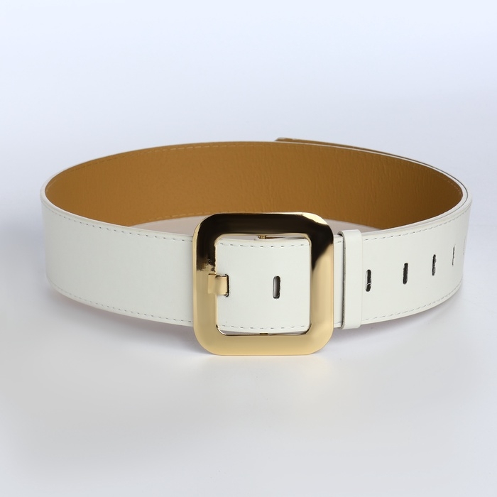 Ремень женский, ширина 4,8 см, пряжка металл, цвет белый Ремень женский, ширина 4,8 см, пряжка металл, цвет белый