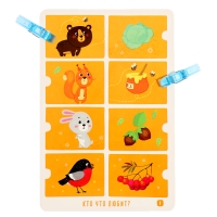 IQ Многоразовые карточки «Весёлые зверушки», с прищепками, 4+ IQ Многоразовые карточки «Весёлые зверушки», с прищепками, 4+