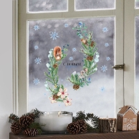 Наклейки новогодние на окна &laquo;Акварельный Новый год&raquo;, многоразовые, 33 х 50 см, Новый год