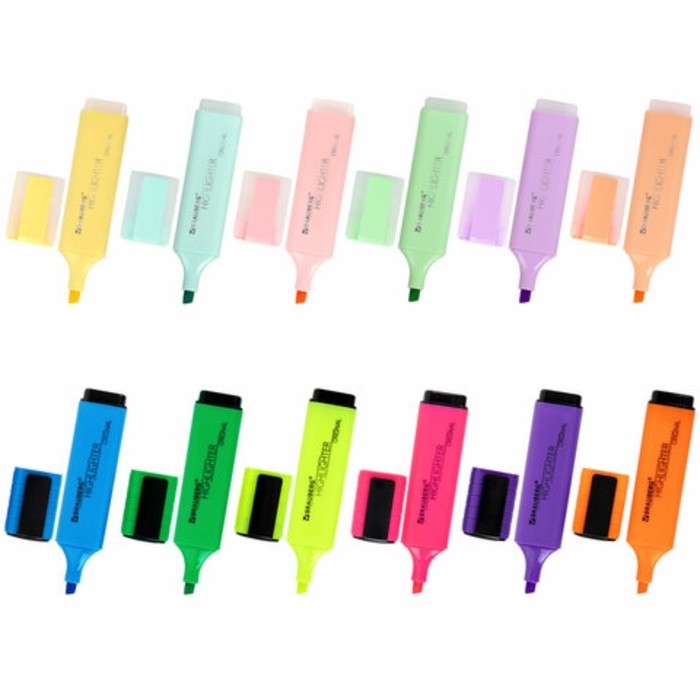 Набор маркеров текстовыделителей 12цв 1-5мм BRAUBERG "ORIGINAL NEON", на подставке 152217