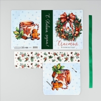 Складная новогодняя коробка-книга &laquo;Новогодний венок&raquo;, 16,5 х 12,5 х 5 см, Новый год