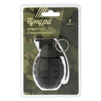 Отвертка с набором бит ТУНДРА "граната", 7 предметов Отвертка с набором бит ТУНДРА "граната", 7 предметов