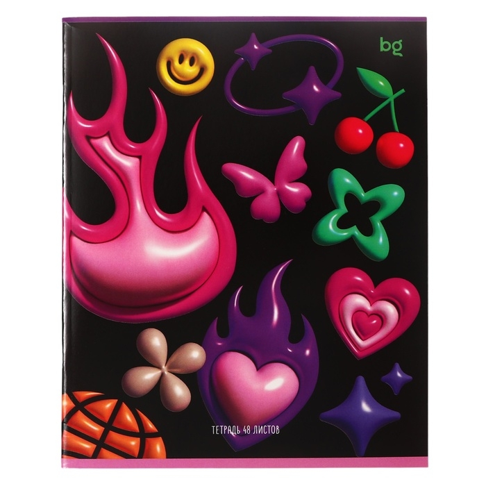 Тетрадь 48 листов в клетку Тетрадь 48 листов в клетку "Девочки", обложка мелованный картон, ВД-лак, белизна 90, блок 60г/м2, МИКС