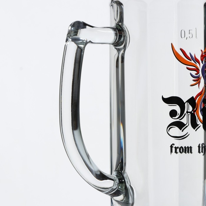 Кружка стеклянная для пива &laquo;Гамбург. Райз фром ашес&raquo;, 500 мл, рисунок МИКС