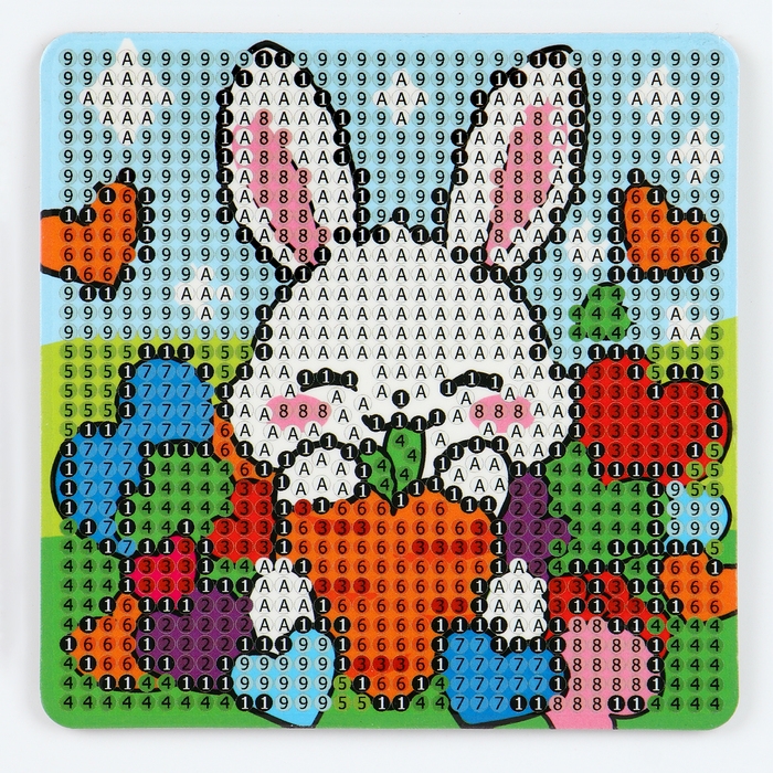 Алмазная мозаика-магнит для детей &laquo;Зайка&raquo;