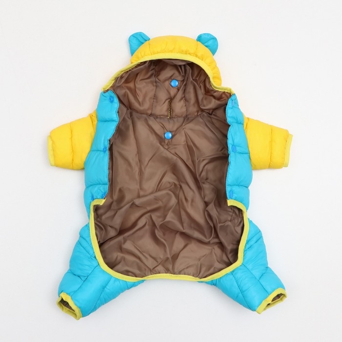 Комбинезон Комбинезон "Медвежонок", размер 8 (ДС 23 см, ОГ 30, ОШ 22 см), жёлто-голубой