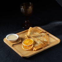 Блюдо для подачи Доляна Striata, 28&times;24 см, цвет бежевый, бамбук