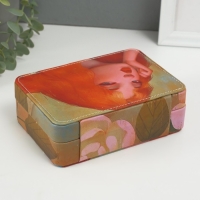 Шкатулка кожзам для украшений "Рыжеволосая девушка" 11х16х5,5 см
