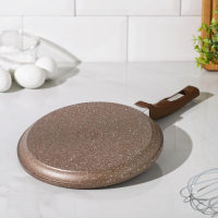 Сковорода блинная &laquo;Гранит Brown&raquo;, d=22 см, пластиковая ручка, антипригарное покрытие, цвет коричневый