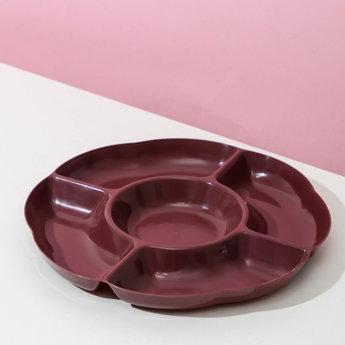 Менажница круглая Доляна «Радуга», 5 секций, 24×2 см, цвет МИКС Менажница круглая Доляна «Радуга», 5 секций, 24×2 см, цвет МИКС