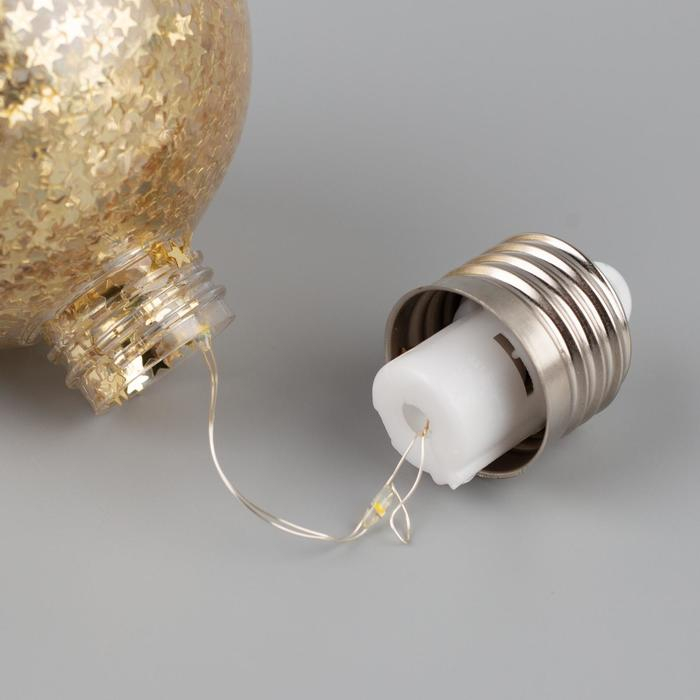 Набор ёлочных шаров «Звёздочки золотистые» 3 шт., батарейки, 5 LED, свечение тёплое белое Набор ёлочных шаров «Звёздочки золотистые» 3 шт., батарейки, 5 LED, свечение тёплое белое