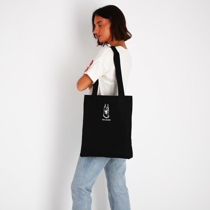 Шопер &laquo;Доберман&raquo; 35х0.5х40 см, отд без молнии, без подклада, чёрный