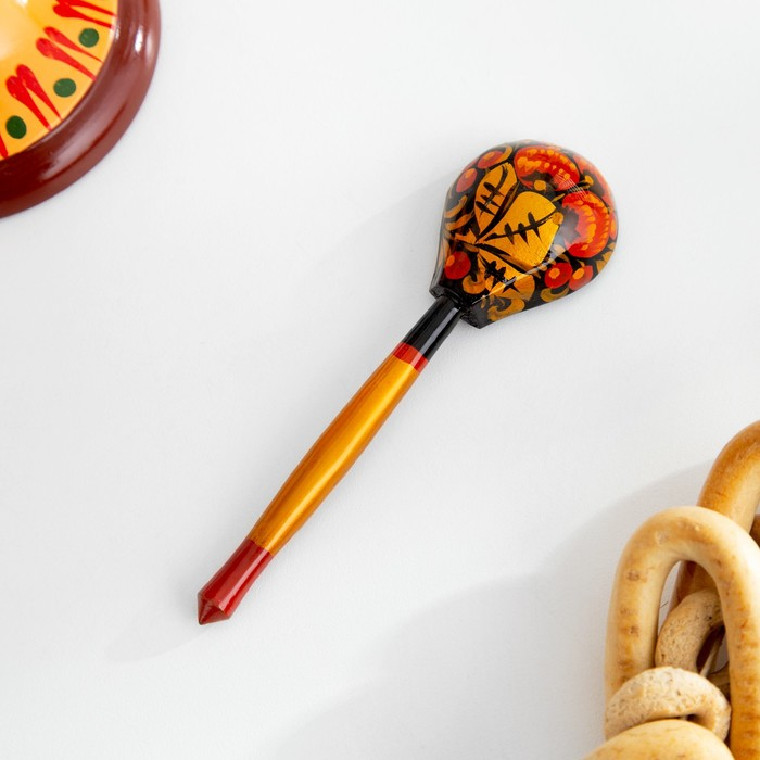 Сахарница, с ложкой, 10,5&times;7,5 см, хохлома