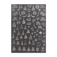 Новый год! Наклейки для ногтей &laquo;Праздник&raquo;, объёмные, фольгированные, цвет серебристый