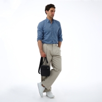 Сумка мужская через плечо TEXTURA, искусственная кожа, цвет чёрный