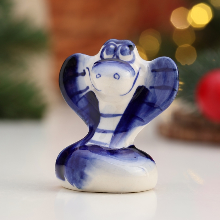 Новый год. Сувенир символ года Новый год. Сувенир символ года "Змея Марфа", гжель, 5 см