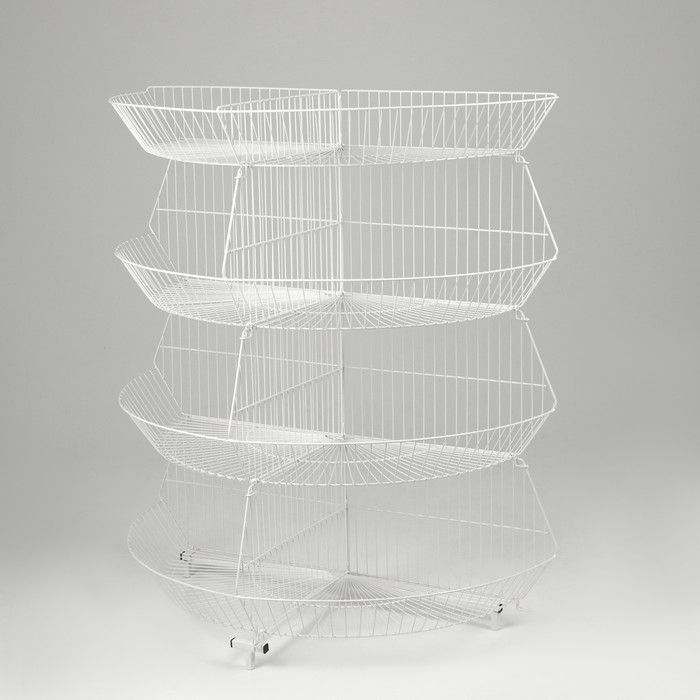Горка-накопитель из четырёх корзин, полукруглая, 120&times;60&times;140 см, цвет белый