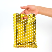 Набор подарочных пакетов, металлизированныей, "Горох" золотой 17х25 см , 20 микрон Набор подарочных пакетов, металлизированныей, "Горох" золотой 17х25 см , 20 микрон