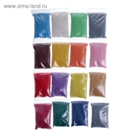 Набор цветного песка в ведёрке "Смешарики", 16 цветов по 80 г Набор цветного песка в ведёрке "Смешарики", 16 цветов по 80 г