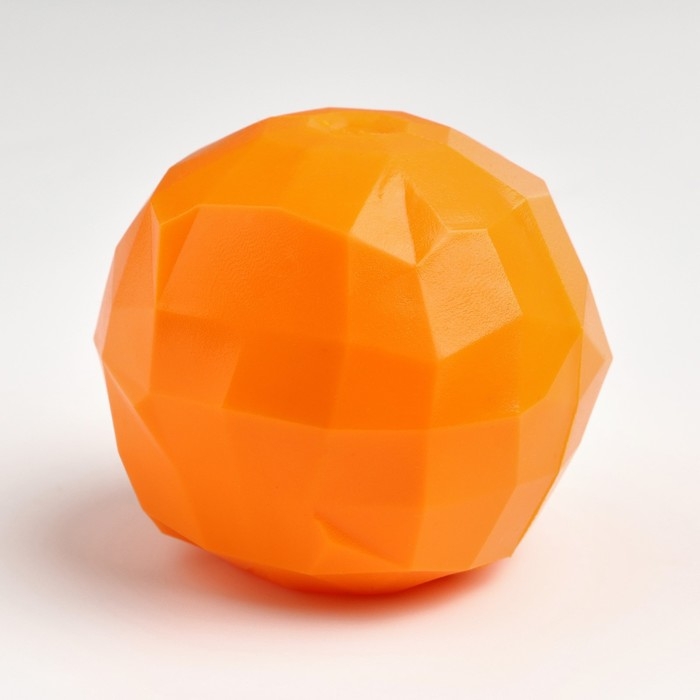 Игрушка для лакомств и сухого корма "Апельсин", 7,5 см, оранжевая