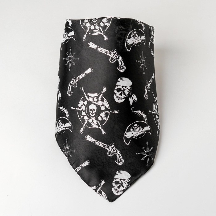 Бандана &laquo;Весёлый Роджер&raquo;, 50х50 см, цвет чёрный