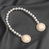 Подхват для штор &laquo;Перламутровый перелив&raquo;, d = 3,8 см, 36 см, цвет бежевый/белый