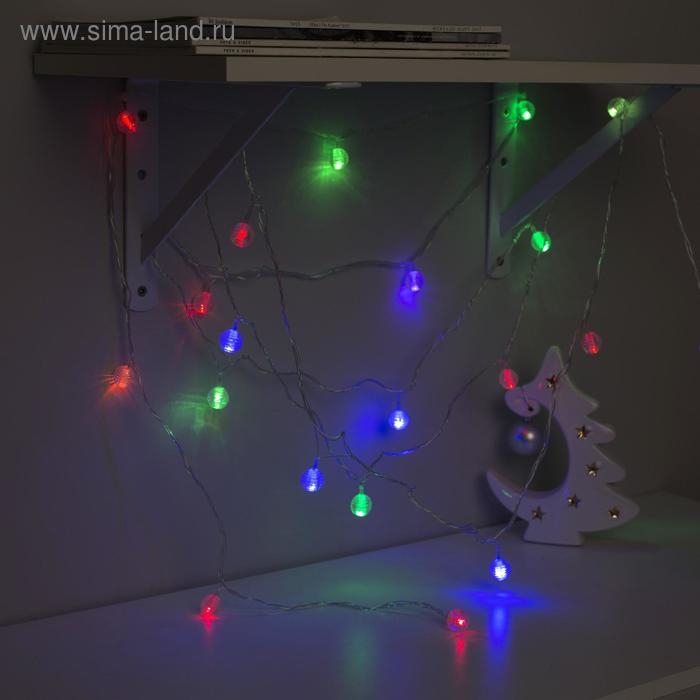 Гирлянда «Нить» 5 м с насадками «Шарики льда», IP20, прозрачная нить, 20 LED, свечение мульти (RG/RB), мигание, 220 В Гирлянда «Нить» 5 м с насадками «Шарики льда», IP20, прозрачная нить, 20 LED, свечение мульти (RG/RB), мигание, 220 В