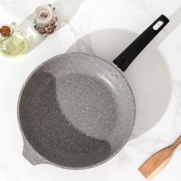 Сковорода, d=26 см, съёмная ручка, стеклянная крышка, антипригарное покрытие, цвет светлый мрамор Сковорода, d=26 см, съёмная ручка, стеклянная крышка, антипригарное покрытие, цвет светлый мрамор