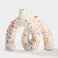 Ваза для цветов керамическая &laquo;Скандинавия&raquo;, 25,4&times;21 см, горлышко d=3,8 см, цвет белый