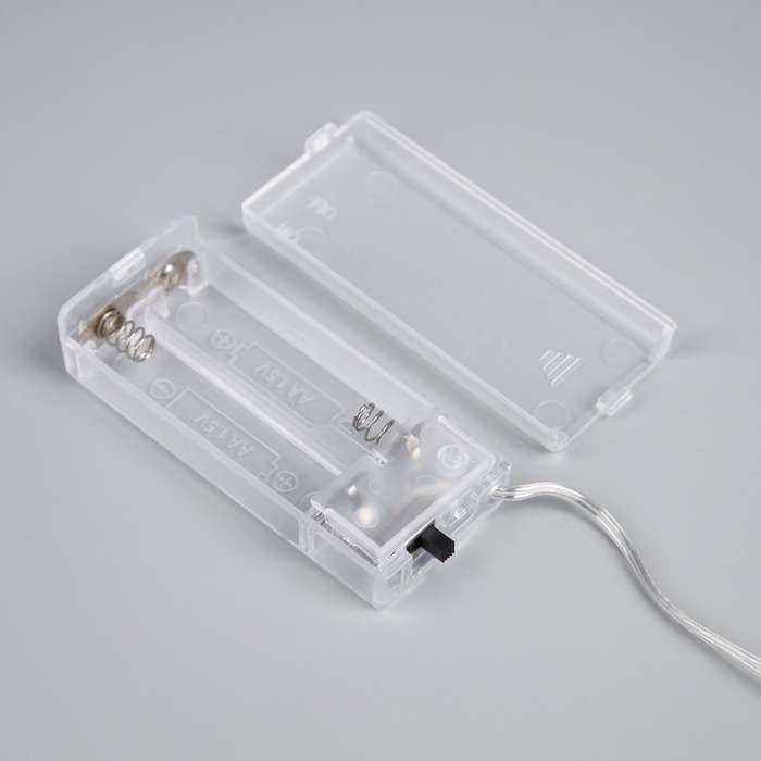 Гирлянда «Нить» роса 5 см, с насадками «Снежки», IP20, серебристая нить, 10 LED, батарейки ААх2 (не в комплекте), свечение тёплое белое Гирлянда «Нить» роса 5 см, с насадками «Снежки», IP20, серебристая нить, 10 LED, батарейки ААх2 (не в комплекте), свечение тёплое белое