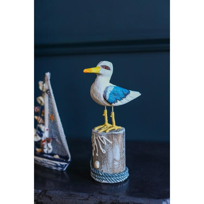 Сувенир интерьерный Сувенир интерьерный "Чайка на пне" 11х7х21см микс