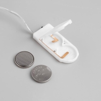 Гирлянда &laquo;Нить&raquo; 1 м роса, IP20, серебристая нить, 10 LED, батарейки CR2032х2 (в комплекте), свечение зелёное