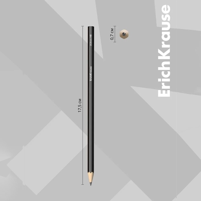 Набор чернографитных карандашей 4 штуки ErichKrause Набор чернографитных карандашей 4 штуки ErichKrause "Jet Black", HB, грифель d=2.2 мм, дерево, шестигранных, в пакете, чёрный корпус