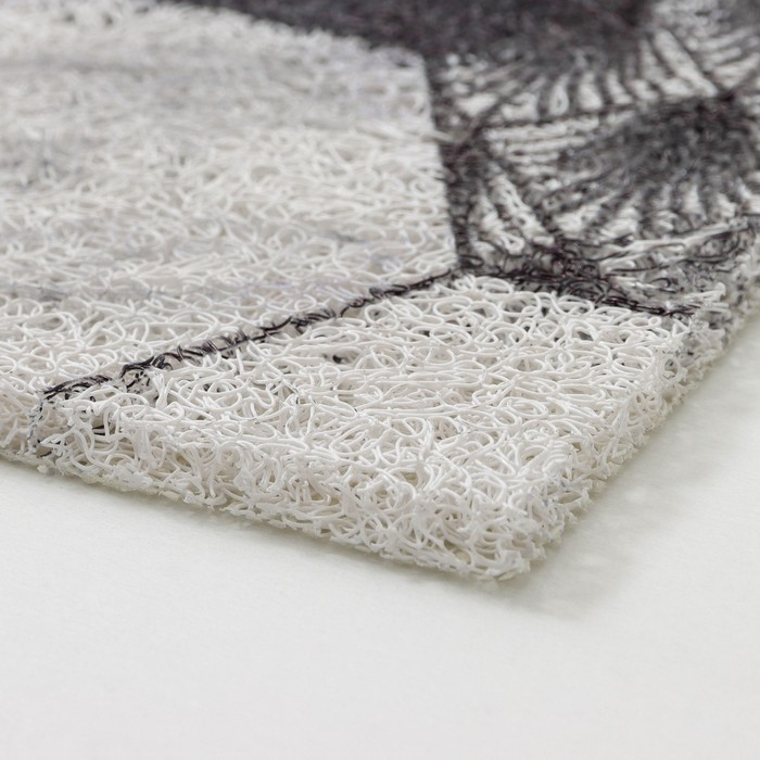 Коврик придверный грязезащитный Доляна &laquo;Мрамор&raquo;, вырезной, 80&times;120 см, цвет серый