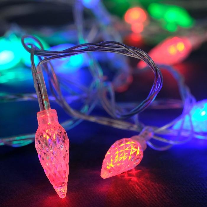 Гирлянда «Нить» 5 м с насадками «Шишки», IP20, прозрачная нить, 20 LED, свечение мульти (RG/RB), мигание, 220 В Гирлянда «Нить» 5 м с насадками «Шишки», IP20, прозрачная нить, 20 LED, свечение мульти (RG/RB), мигание, 220 В