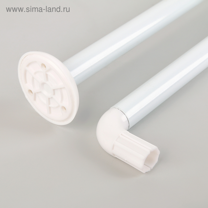 Карниз для ванной комнаты г-образный, 80&times;80 см, цвет белый