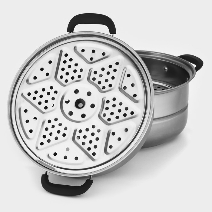 Пароварка из нержавеющей стали «Дари», d=26 см, 2 уровня Пароварка из нержавеющей стали «Дари», d=26 см, 2 уровня