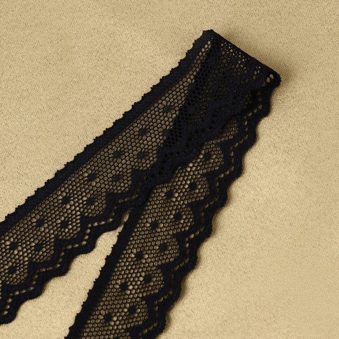 Кружево эластичное, 25 мм &times; 9 &plusmn; 0,5 м, цвет чёрный