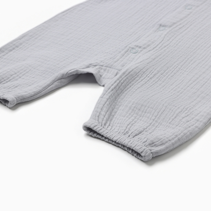 Комбинезон Крошка Я Муслин,р. 62-68, серо-голубой