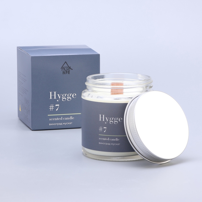 Свеча ароматическая Свеча ароматическая "Hygge" #7 Виноград Мускат, соевый воск, в банке, 90 г