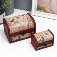 Шкатулка сундучок "Цветочное панно" (набор 2 шт), 10,5×10,5×15,2 см Шкатулка сундучок "Цветочное панно" (набор 2 шт), 10,5×10,5×15,2 см