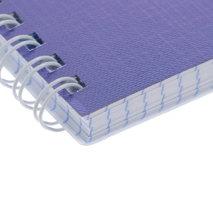 Тетрадь 96 листов в клетку на гребне Тетрадь 96 листов в клетку на гребне "Фиолетовая. METALLIC", обложка бумвинил, блок офсет