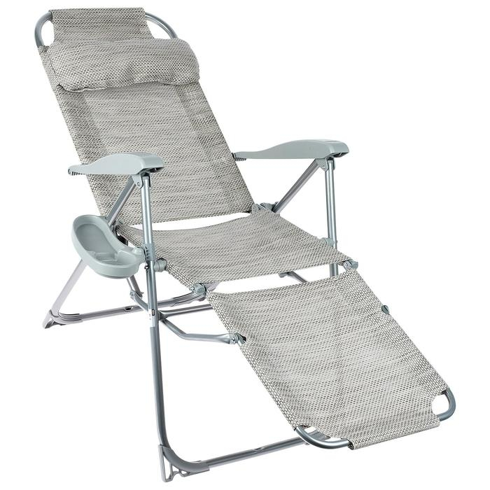 Кресло - шезлонг Nika, с полкой, 82 x 70 x 116 см, цвет муссон